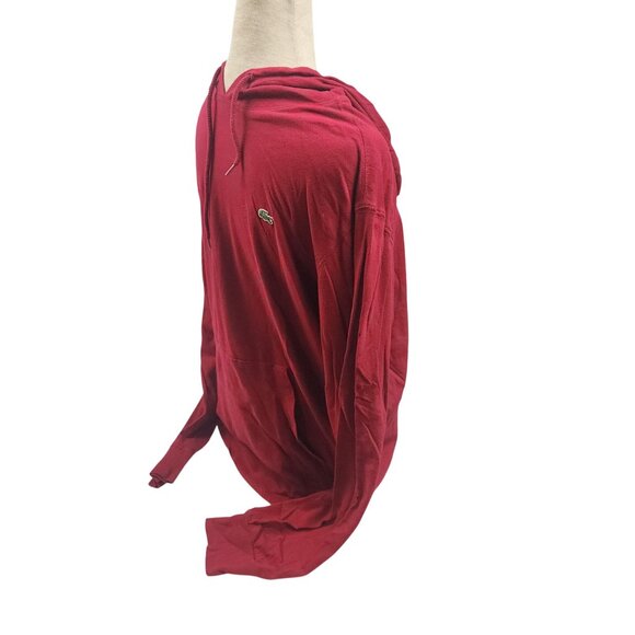 Lacoste Red Hooded Long Sleeve Shirt Regular Fit 100% Cotton Mens XL - Picture 4 of 13